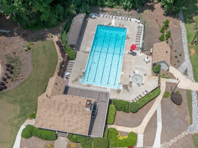3574 Timberloch Trl, Snellville, GA 30039 - view from above of property with a pool area