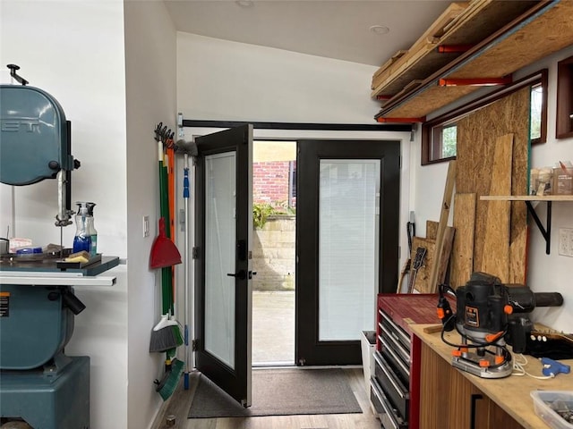 entryway featuring wood finished floors