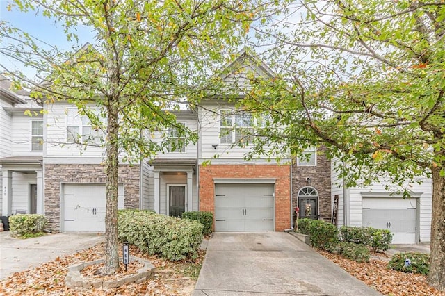 view of property with a garage