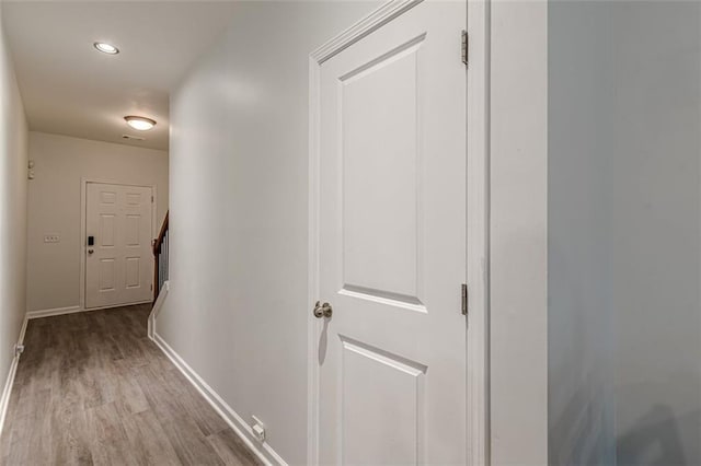 hallway featuring light wood-type flooring