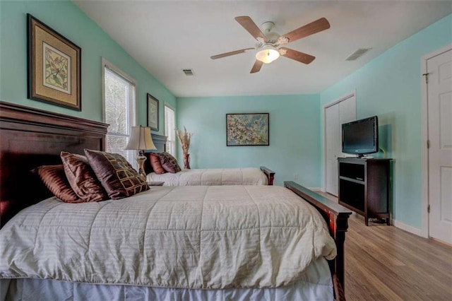 500 Nicole Ct SE, Conyers, GA 30094 - bedroom featuring ceiling fan and light wood-type flooring