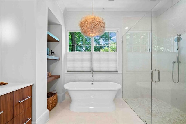 3146 Frontenac Ct NE, Atlanta, GA 30319 - full bath with a freestanding tub, a shower stall, and vanity