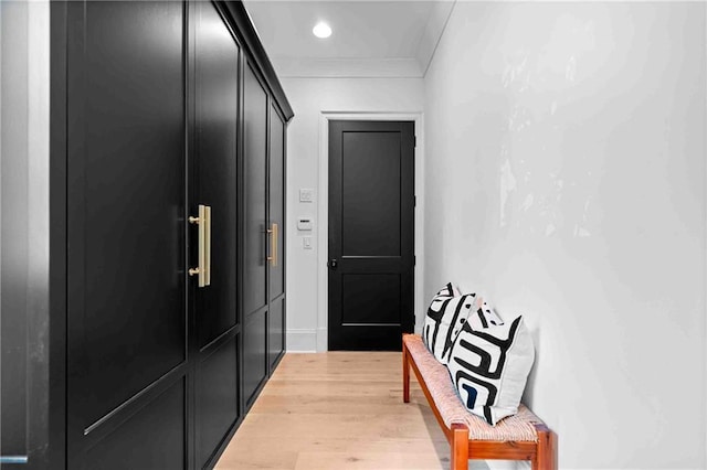 3146 Frontenac Ct NE, Atlanta, GA 30319 - hallway with ornamental molding, light wood-type flooring, and baseboards