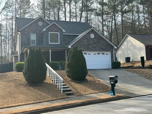 view of property featuring a garage