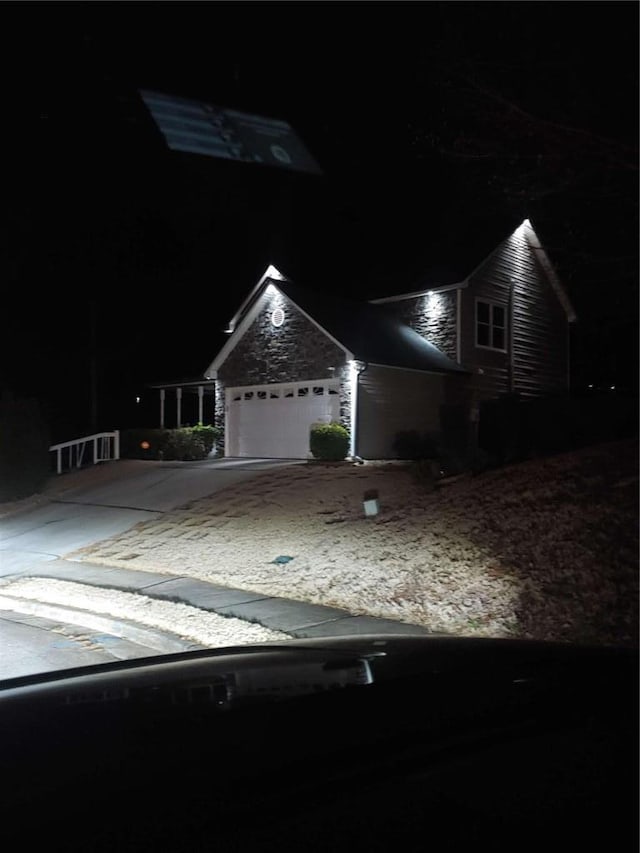 view of front of home featuring a garage