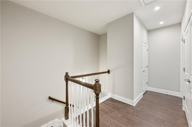 1036 Grant Park Rd, Decatur, GA 30033 - stairs featuring wood finished floors, baseboards, and recessed lighting