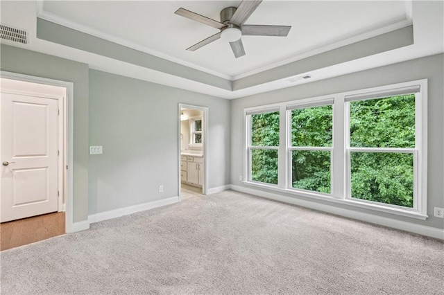 1036 Grant Park Rd, Decatur, GA 30033 - unfurnished bedroom with carpet flooring, baseboards, ornamental molding, and a raised ceiling