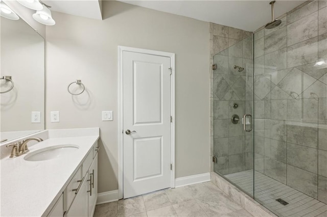 1036 Grant Park Rd, Decatur, GA 30033 - full bathroom featuring vanity, a stall shower, and baseboards