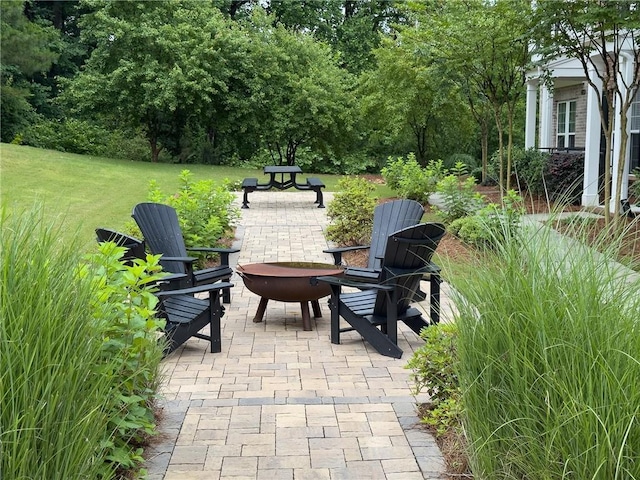 1036 Grant Park Rd, Decatur, GA 30033 - view of patio with a fire pit