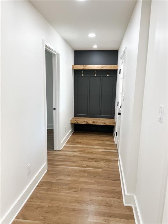 mudroom featuring light wood-type flooring