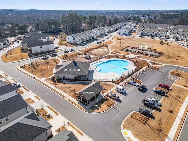 bird's eye view featuring a residential view