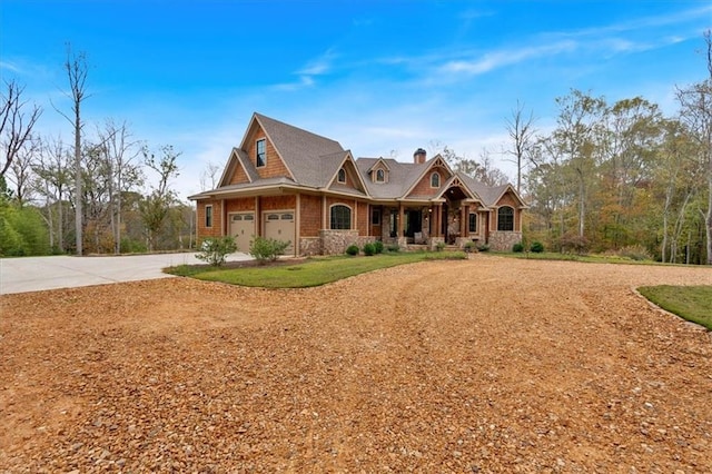 craftsman-style house with a garage