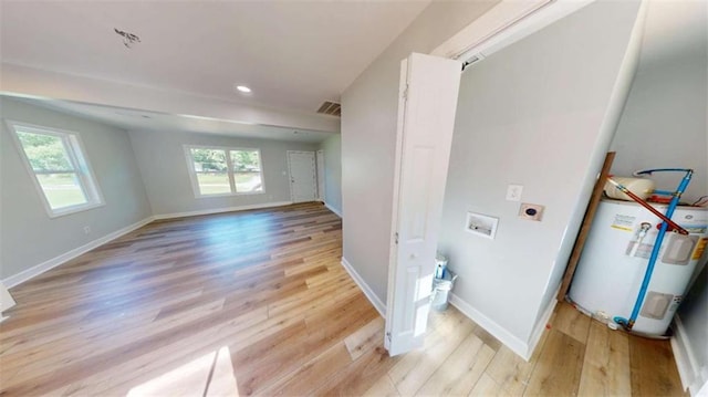 86 Martin Luther King Jr Dr, Jefferson, GA 30549 - washroom featuring water heater, electric dryer hookup, hookup for a washing machine, plenty of natural light, and recessed lighting
