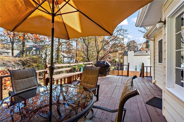 deck with grilling area