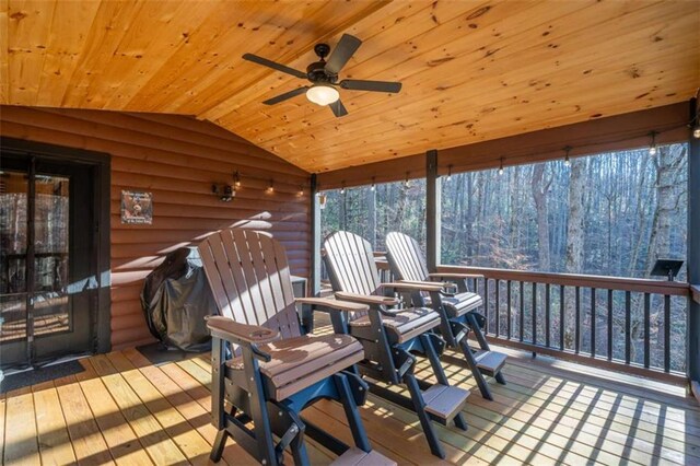 deck featuring ceiling fan