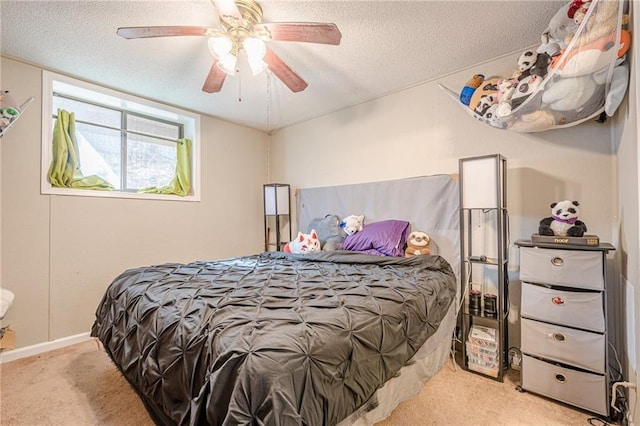 200 Villa Rd Unit 103, Jasper, GA 30143 - bedroom featuring light carpet, a textured ceiling, a ceiling fan, and baseboards