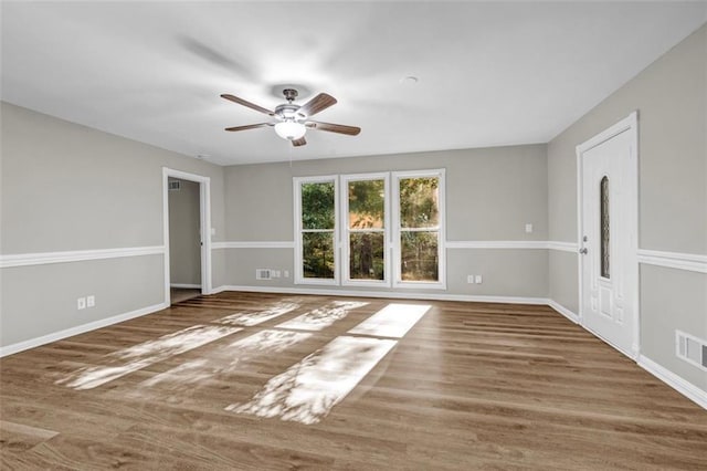 3927 Airline Rd, Mcdonough, GA 30252 - unfurnished room with ceiling fan, baseboards, and wood finished floors