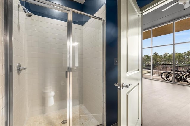 bathroom featuring walk in shower