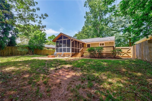 2985 Westbury Dr, Decatur, GA 30033 - rear view of house featuring a sunroom and a gate