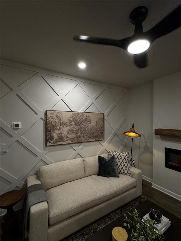 spare room featuring dark hardwood / wood-style floors