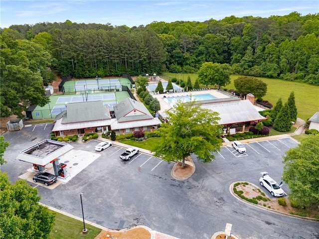 3285 Country Walk Dr, Powder Springs, GA 30127 - aerial view of a forest and a pool area