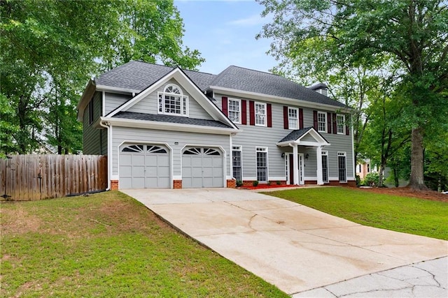 3285 Country Walk Dr, Powder Springs, GA 30127 - colonial-style house featuring driveway, a garage, and a shingled roof