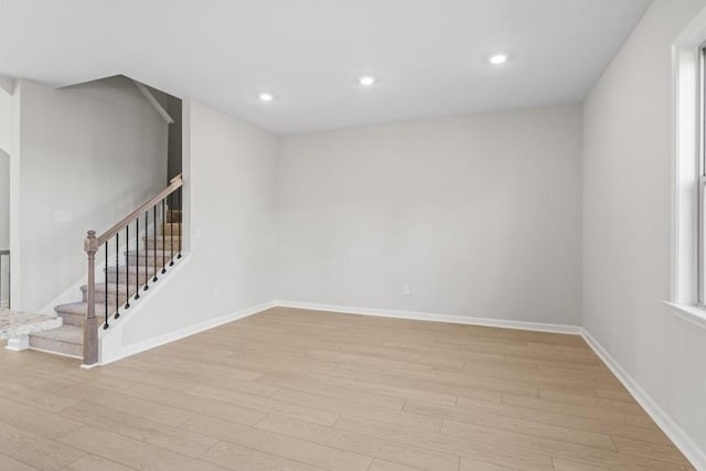 unfurnished room featuring light wood-type flooring