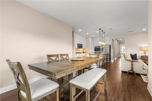 508 Windy Ridge Ct, Canton, GA 30114 - dining room featuring dark wood-type flooring and recessed lighting