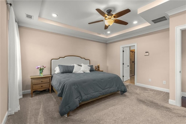 508 Windy Ridge Ct, Canton, GA 30114 - bedroom with a tray ceiling, recessed lighting, carpet, and a ceiling fan