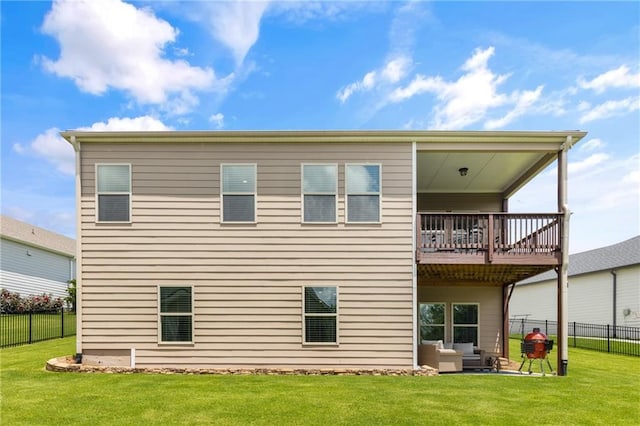 508 Windy Ridge Ct, Canton, GA 30114 - rear view of property with a fenced backyard, an outdoor hangout area, a patio, and a balcony