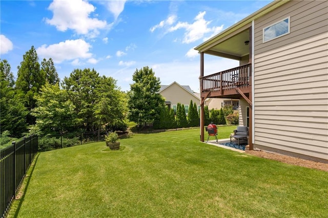 508 Windy Ridge Ct, Canton, GA 30114 - fenced backyard featuring a balcony and a patio area