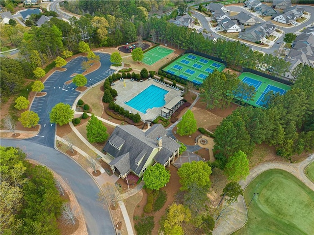 508 Windy Ridge Ct, Canton, GA 30114 - aerial view of property and surrounding area with a pool area