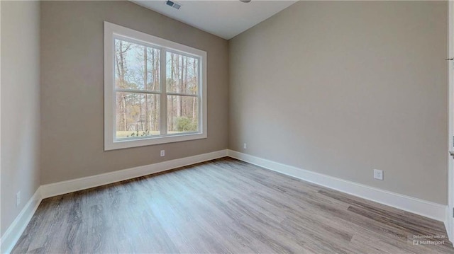 empty room featuring light wood-type flooring