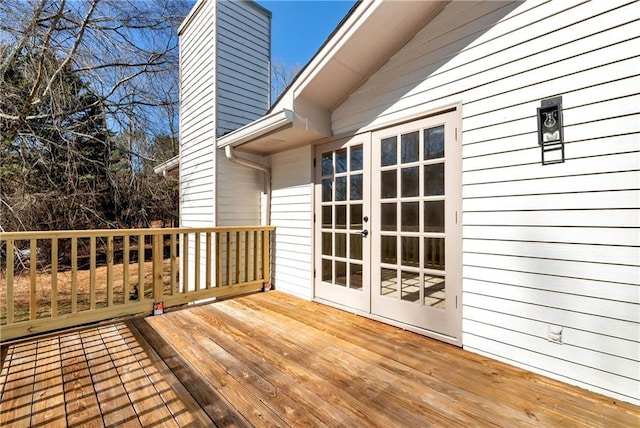 deck featuring french doors