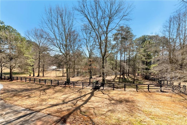 view of yard featuring a rural view