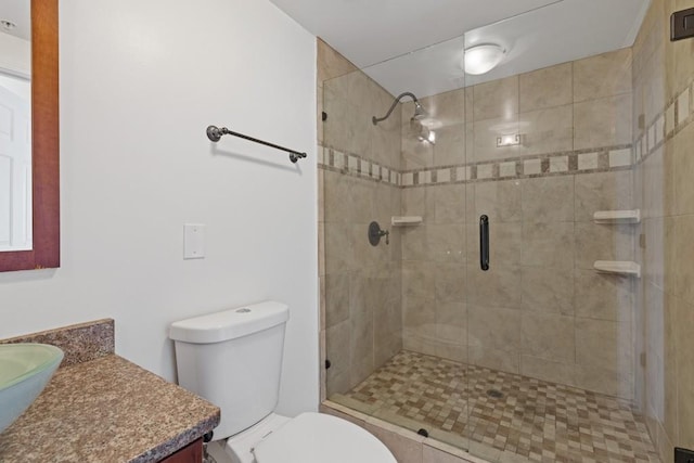 3334 Peachtree Rd NE Unit 101, Atlanta, GA 30326 - bathroom with a shower stall, toilet, and vanity