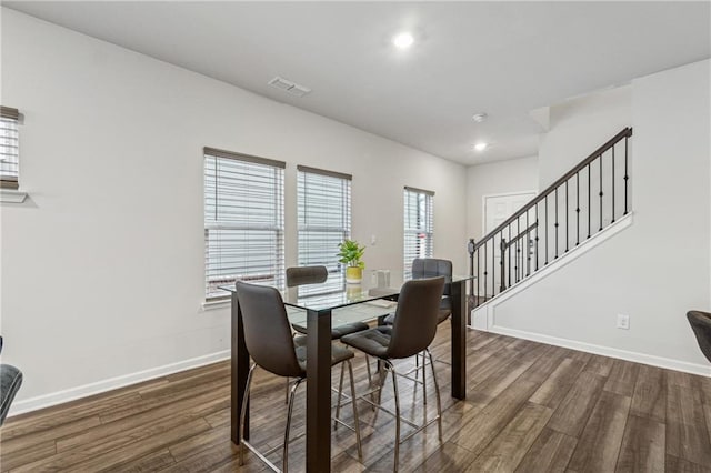 dining room featuring dark hardwood / wood-style floors