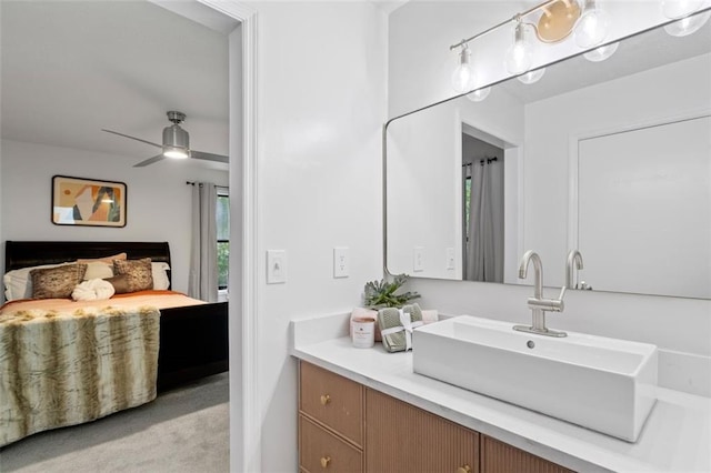 4771 N Springs Rd NW, Kennesaw, GA 30144 - bathroom featuring vanity, ensuite bath, and a ceiling fan