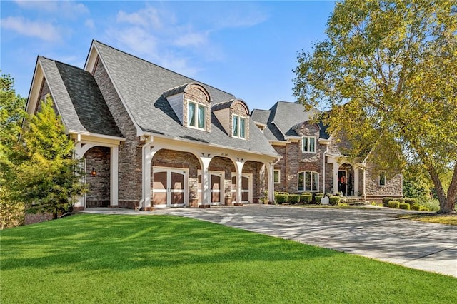 view of front facade featuring a garage and a front yard