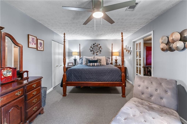 3778 Berdon Ln, Decatur, GA 30034 - carpeted bedroom with a textured ceiling, a ceiling fan, and baseboards