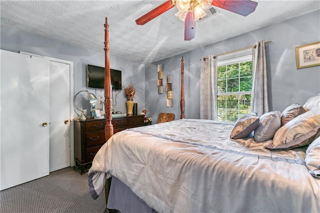 3778 Berdon Ln, Decatur, GA 30034 - carpeted bedroom with ceiling fan and a textured ceiling