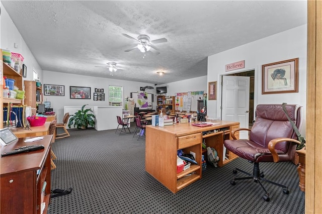 3778 Berdon Ln, Decatur, GA 30034 - carpeted office space with a ceiling fan and a textured ceiling
