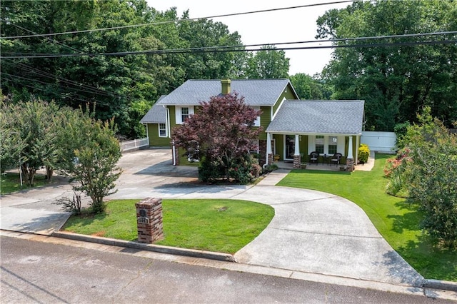 3778 Berdon Ln, Decatur, GA 30034 - view of front facade with a porch, curved driveway, and a shingled roof