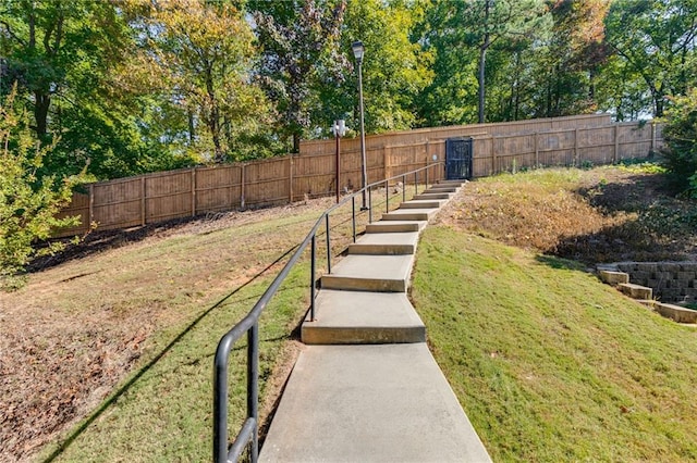 view of yard with fence