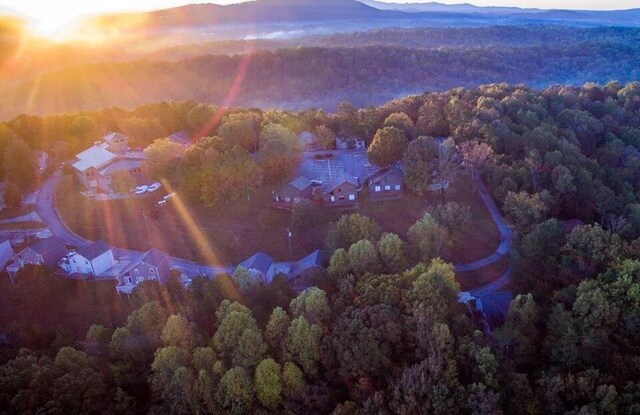 view of aerial view at dusk