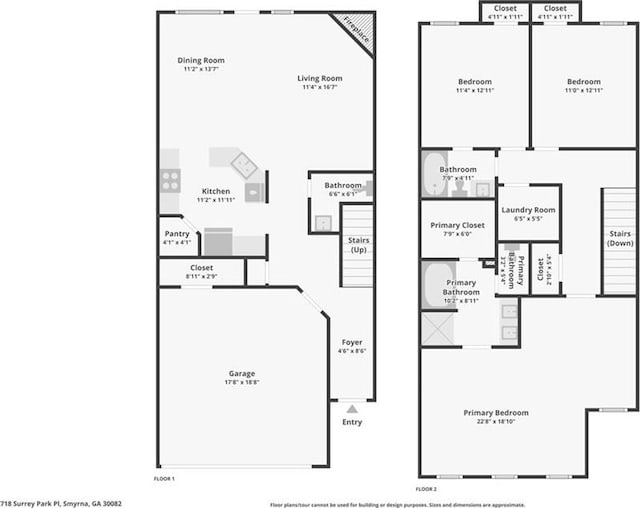 718 Surrey Park Pl SE, Smyrna, GA 30082 - floor plan