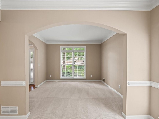 740 Orchard Ct, Atlanta, GA 30328 - carpeted spare room with arched walkways and crown molding