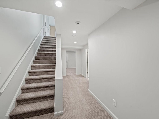 740 Orchard Ct, Atlanta, GA 30328 - staircase featuring carpet and recessed lighting
