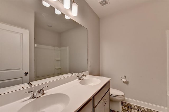 6270 Bracken Brown Dr, Alpharetta, GA 30004 - bathroom with double vanity and a shower
