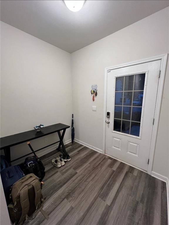 interior space featuring dark wood-type flooring